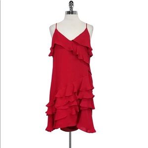 Parker red ruffle dress